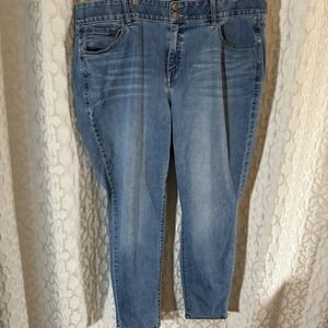 Lane Bryant Jeans Womens 24 Reg Light Blue Denim Skinny Tummy Tech